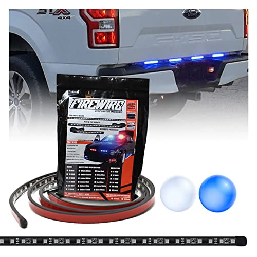 Firewire LEDs Emergency Truck Strobe Lights | Safety Vehicle Lighting Back Window or Under Tailgate LED kit with Strobe Controller | 49" Inch Strobe Light (Blue/White)