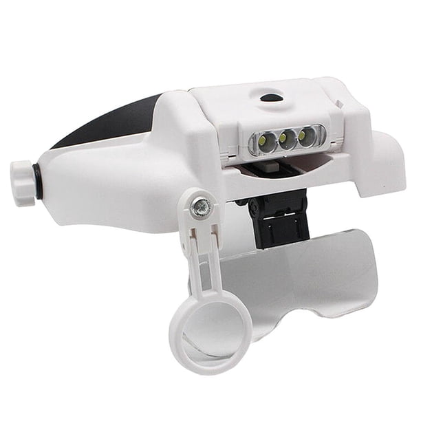 Lupa de diadema LED Lámpara de Lupa con luz para lectura, lupa de joyería y reparación electrónica