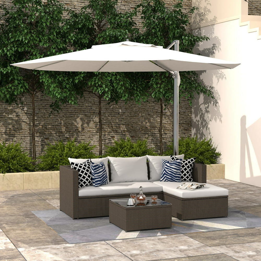 Finefind Outdoor Sectional Sofa Patio Furniture Set All-Weather Wicker