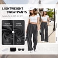 thumbnail image 2 of SWQZVT Women's Wide Leg Sweatpants, High Waisted Straight Leg Joggers with Pockets, Casual Drawstring Elastic Waist Lounge Pants, 2 of 8