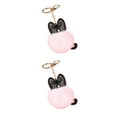 thumbnail image 3 of Qarigey Llavero con colgante de bola de piel y duradero llavero de bola de piel bolsa gato y lindo blanco blanco 2Conjunto, 3 of 6