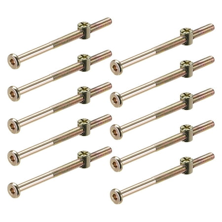 

M6 x 90mm Furniture Bolts Nut Set Hex Socket Screw with Barrel Nuts Phillips-Slotted Zinc Plated 20Sets