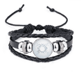 thumbnail image 1 of Simple Rotatg Music Notes White Bracelet Braided Leather Woven Rope Wristband, 1 of 3