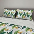 thumbnail image 2 of Exotic Comforter & Sham Bedding Set, Macro Watercolor Painting of Bird of Paradise Flower and Leaves, 3 pcs Duvet Set Microfiber Filling Quilt, 5 Sizes, Multicolor, by Ambesonne, 2 of 4