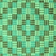 thumbnail image 1 of Ahgly Company Machine Washable Indoor Square Abstract Turquoise Blue Modern Area Rugs, 3' Square, 1 of 4