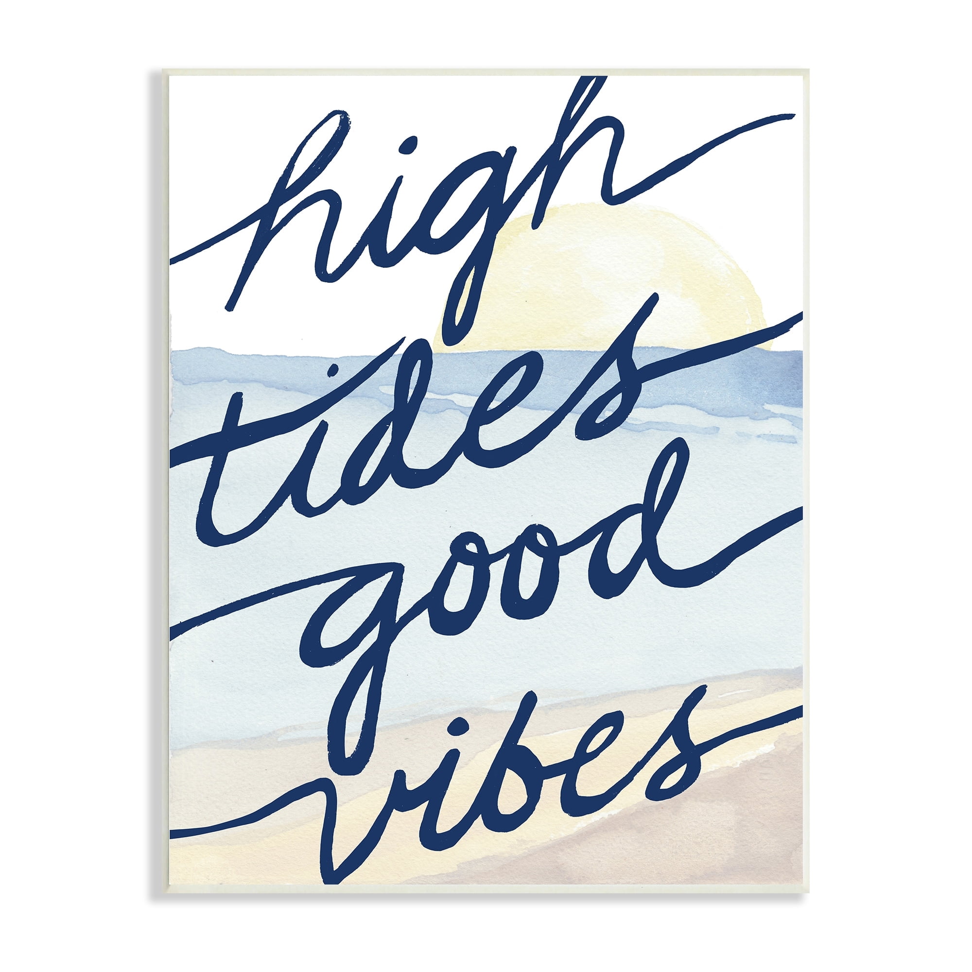 Stupell Industries High Tides Good Vibes Beach Scenery Viewpoint Painting,10 x 15, Design by Elizabeth Medley