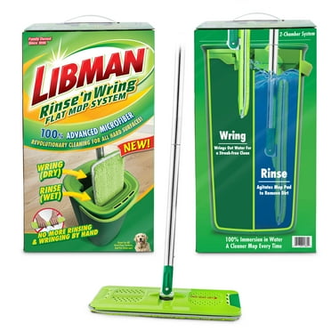 Libman Rinse 'n Wring Flat Mop System with Microfiber Cleaning Pad