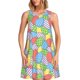thumbnail image 1 of Balery Colorful Easter eggs Vestidos de verano para mujer con estampado: vestido holgado sin mangas, vestido playero informal y cómodo para días calurosos., 1 of 7