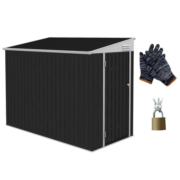 Outsunny 4' x 8' Metal Outdoor Lean to Garden Storage Shed with Lock