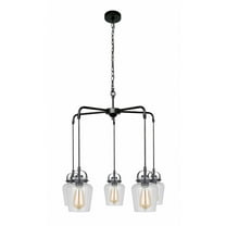 53525-FB Craftmade Lighting Trystan - Five Light Chandelier in Transitional Style - 27.5 inches wide by 22 inches high-Flat Black Finish