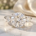 thumbnail image 3 of Rosec Jewels IGI Certified Lab Grown Diamond 3 Stone Engagement Ring - Big Diamond Ring for Women - E-VS1 Grade - with Jewelry Box, 14K White Gold, US 10.00, 3 of 8