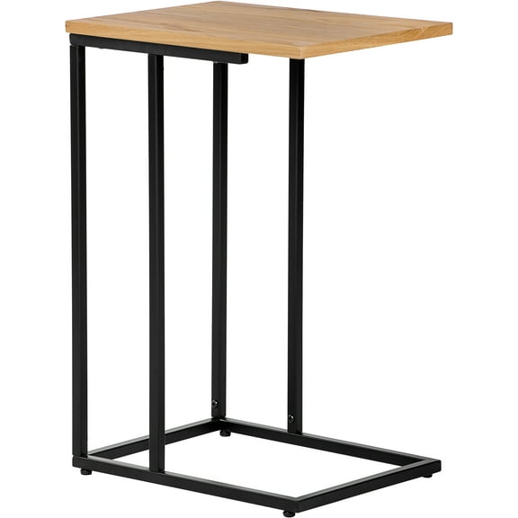 Serta Harton Modern Wood and Metal C Table for Living Room, Rustic Wood