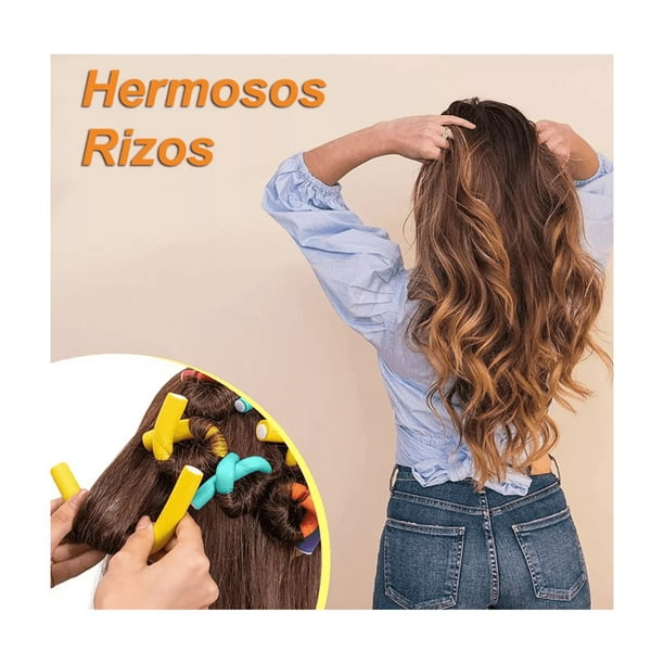 Rizadores De Cabello Sin Calor, 42pcs Rizo Tubos Cabello Walmart