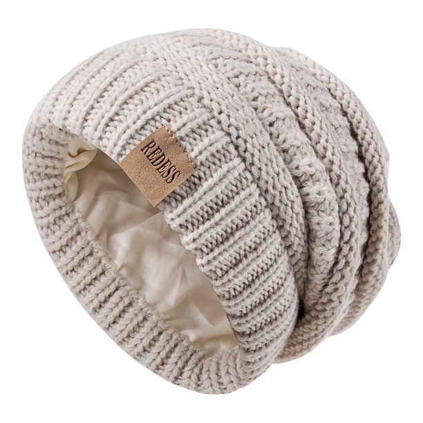 REDESS Slouchy Oat Beanie Hat for Women Winter Warm Knit Cap  display picture 2