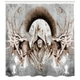 thumbnail image 3 of Ambesonne Dragon Shower Curtain, Monk Branches Medieval, 69"Wx70"L, Grey Umber Brown, 3 of 3