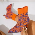 thumbnail image 7 of SACFOF Women's Kitten Heel Ankle Boots Stretchy Knit Open Toe High Sexy 2.87 Inches Stiletto for Dressy and Everyday, 7 of 7