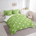 thumbnail image 3 of Feelyou Princess Green Ribbon Comforter Set 7pcs, Bowknot Polkadots King Bedding Sets, 3 of 8