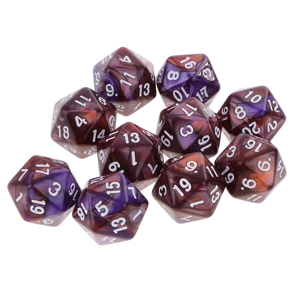 Pack/2pcs 20-sided Polyhedral Dice D20 Role Play Game Silver 1.6cm 