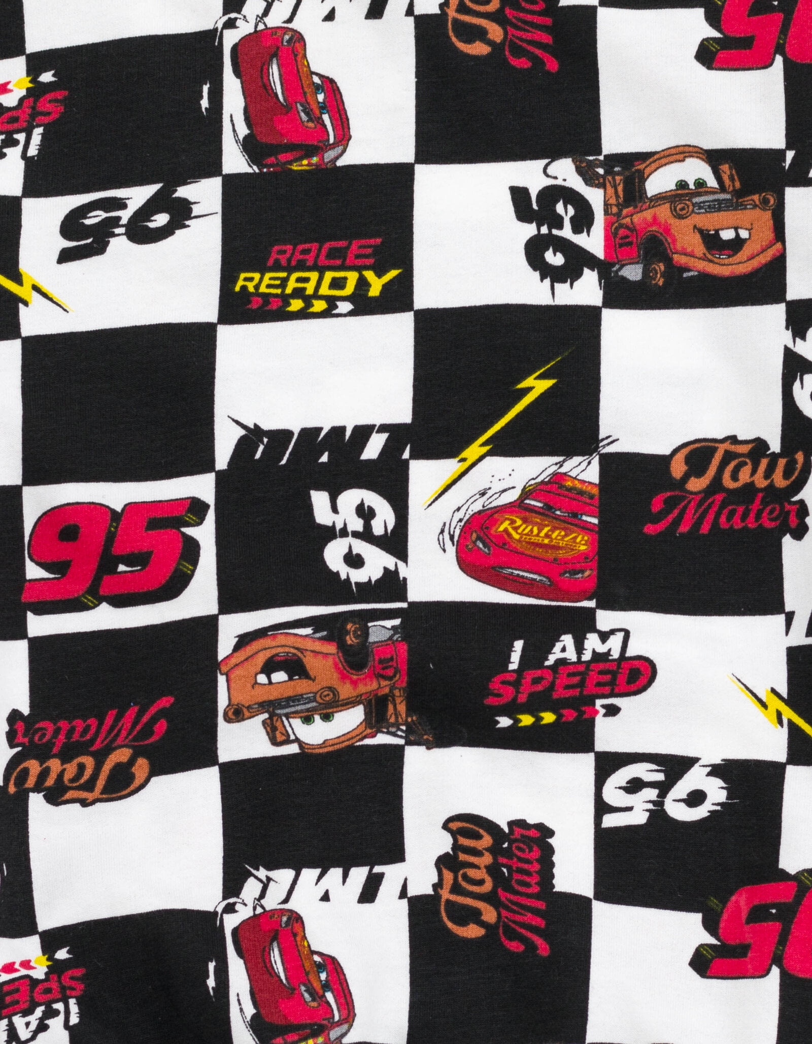 Disney Cars Little Boys' 2-Piece T-Shirt and Shorts Set Checkerboard McQueen