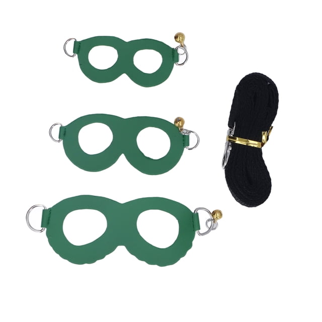 Juego de arnés y correa para hámster de cuero artificial, suave, fácil de usar, arnés para caminar para ratas, chaleco y correa con campanas, color verde