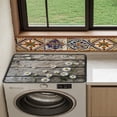 thumbnail image 4 of ZIATUBLES Daisy Wood Grain Washer and Dryer Top Protector Mat, Dust Proof Washing Machine Top Cover Pad for Laundry Room Washable Home Kitchen Decor Accessories, 24 x 19.7 Inch, 4 of 6