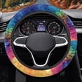 thumbnail image 2 of Uorisanigo Tie Dye Car Steering Wheel Protector for Women Fashion Steering Wheel Cover with Elastic Edge Breathable Car Steering Wheel Cover for Most Vehicle Soft Car Accessories Gift for Holiday, 2 of 8