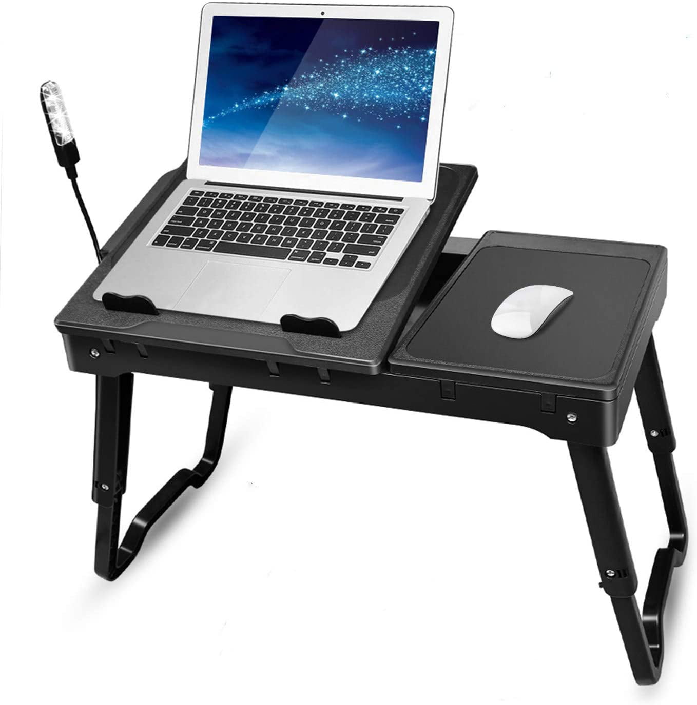 Fold-able Laptop Desk Computer PC Table Adjustable Lap Tray With Fan Portable