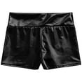 thumbnail image 4 of iiniim Women's Shiny Metallic Stretchy Booty Dance Shorts Hot Pants for Halloween Party Black XL, 4 of 7