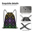 thumbnail image 4 of Saiise Mardi Gra Geometric Pattern Sports Drawstring Backpack - String Swim Gym Bag with Wet Proof Pocket for Women&Men-Medium, 4 of 6