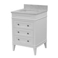 thumbnail image 5 of Eleanor 24" Bathroom Vanity with White Cabinet and Carrara Marble Top, 5 of 6