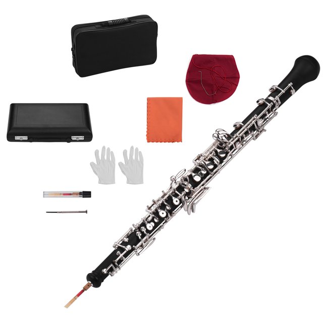 Semiautomatic Oboe C Key 60cm Plated Keys Woodwind Musical Instrument for Beginners, Students and Professionals