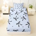 thumbnail image 3 of Erosebridal Dreamy Princess Bowknot Twin Sheet Sets,Black Bowtie Ribbon Bedding For Kids 3-Piece, 3 of 6