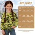 thumbnail image 7 of Xixirimido Yellow Camo Pattern Girls Casual Tunic Tops Tie-hem Long Sleeve Loose Soft Blouse T-Shirt Cute Graphic Girls Shirts, Size 7-8, 7 of 7