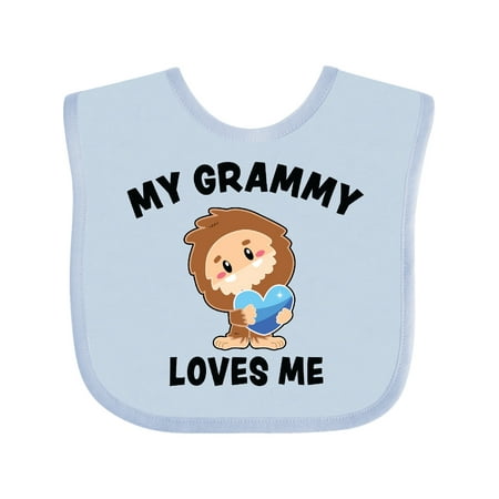 

Inktastic Cute Bigfoot My Grammy Loves Me Gift Baby Boy Bib
