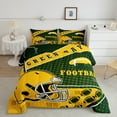 thumbnail image 2 of Manfei Sports Theme Full Size Comforter Sets,American Rugby Games Bedding Comforter Set,Green Bay Bedding Sets For Kids Boys,Microfiber Bedroom Decorative Reversible,3 Pieces, 2 of 8