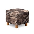 thumbnail image 2 of Jiueut Hunting Camo Print Ottoman Cover, Soft Foot Rest Slipcover Waterproof Square Slipcover for Footstool with Elastic Buttom for Living Room, 2 of 7