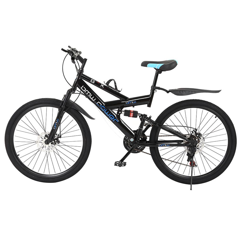Details about   26in Carbon Steel Mountain Bike 21 Speed Bicycle Full Suspension Folding MTB 