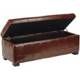 thumbnail image 6 of SAFAVIEH Large Manhattan Rustic Tufted Storage Bench, Brown, 6 of 12