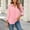 Pink, variant on ClodeEU Women's Collared 3/4 Sleeve V Neck Button Down Blouse,Casual Loose Fit Office Shirt Top Black,Women's Plus L
