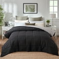 thumbnail image 4 of Evolive All Season Pre Washed Soft Microfiber Down Alternative Reversible Comforter with Box Stitching(Black/Grey，Queen）, 4 of 6