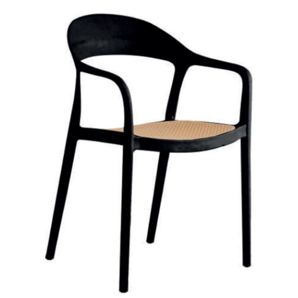 SILLA LUX PVC NEGRA