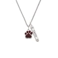 thumbnail image 2 of Delight Jewelry Silvertone Large Maroon Paw Silvertone Believe Faith Prayer Hope Bar Charm Necklace, 23", 2 of 4