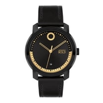 MOVADO BOLD 3600999 TREND BLACK DIAL BLACK LEATHER STRAP WOMEN'S WATCH