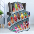 thumbnail image 4 of Dessert Soft Flannel Fleece Throw Blanket, Poppy Sprinkled Multilayered Icing Muffins with Berry and Chocolate Toppers, Cozy Plush for Indoor and Outdoor Use, 70" x 90", Multicolor, by Ambesonne, 4 of 5