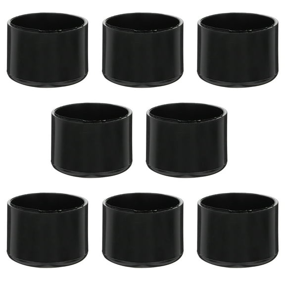 UNOMOR 8Pcs Round Chair Leg Caps Black PP Easy to Clean Furniture Protection Pads