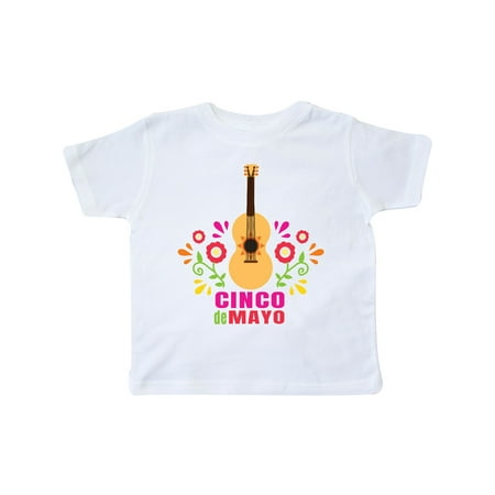 

Inktastic Cinco De Mayo with Guitar and Florals Gift Toddler Boy or Toddler Girl T-Shirt