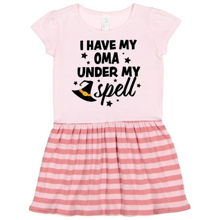 

Inktastic I Have My Oma Under My Spell with Cute Witch Hat Gift Toddler Girl Dress