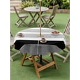thumbnail image 5 of Outdoor Tablecloth with Umbrella Hole Zipper Black Stripe Round Tablecloth 60" Waterproof Outside Table Cloth Modern Rustic Horizontal Black Striped Patio Table Cover Tablecloths for Picnic Party, 5 of 8