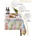 thumbnail image 5 of Easter Rectangle Tablecloth, Spring Bunny Feet Eggs Floral Herb Wooden Plank Waterproof & StainResistant Tablecloth, Washable Oil-proof Table Cover for Dining/Party/Wedding/Camping/Buffet 60x84 In, 5 of 9