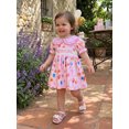 thumbnail image 5 of BemeyourBBs Toddler Baby Girl Birthday Dress 6 12 18 24 Months 2 3 4 Years Little Baby Girl Summer Smocked Dress Birthday Girl Letter Balloon Embroidery Short Sleeve Peter Pan Doll Collar Dress, 5 of 9